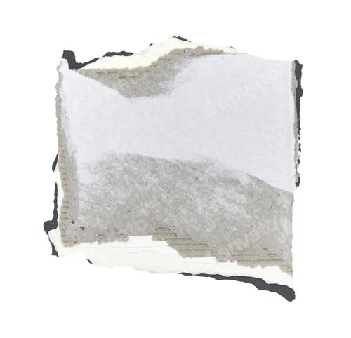 Preview: Brown and white corrugated kraft paper torn into pieces isolated on white background