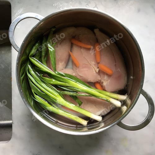 Preview: Chicken in a pot with scallions and carrots