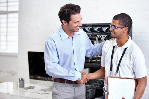 Preview: Job well done. A young IT specialist ready to fix a server.