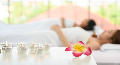 Preview: Portrait of young beautiful asian woman enjoys massage in a luxury spa resort
