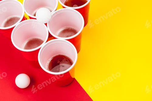 Preview: Cups for game Beer Pong on the table