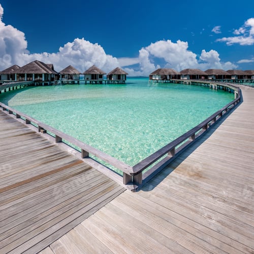 Preview: Beautiful beach with water bungalows