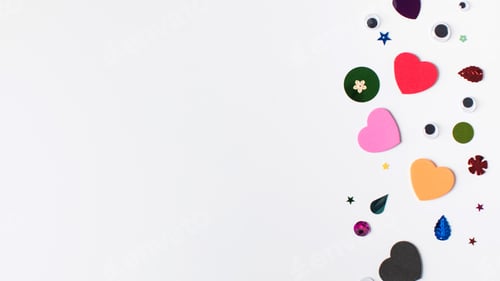 Preview: A set of various and colorful materials for children's crafts. Children's craft. Copy space