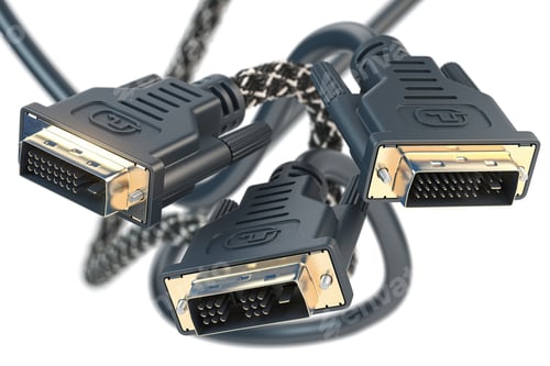 Preview: DVI cable video monitor connectors isolated on white.