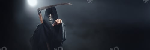 Preview: Grim Reaper Wide Banner with Copy Space