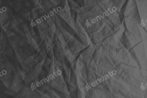 Preview: Wrinkled, Crumpled Black Spunbond Fabric Texture Background