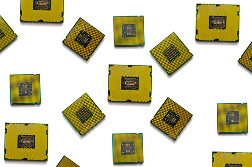 Preview: Computer processors. Isolate on a white background. Copy space.