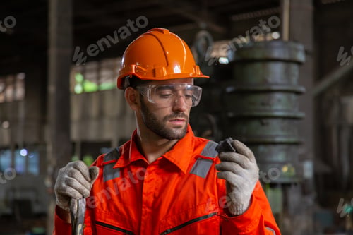 Preview: Laborers in a steel mill Melting in the furnace to shape the workpiece.