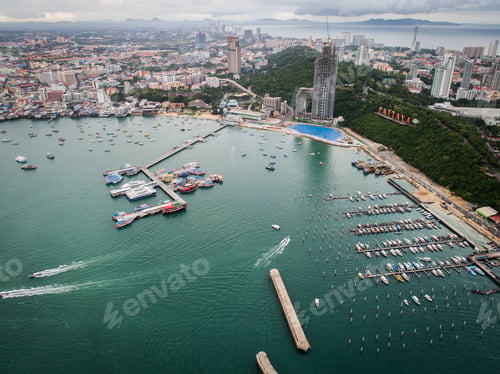 Preview: Aerial view of Pattaya beach . Thailand.
