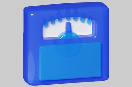 Preview: A blue device with a curved display and a control panel.