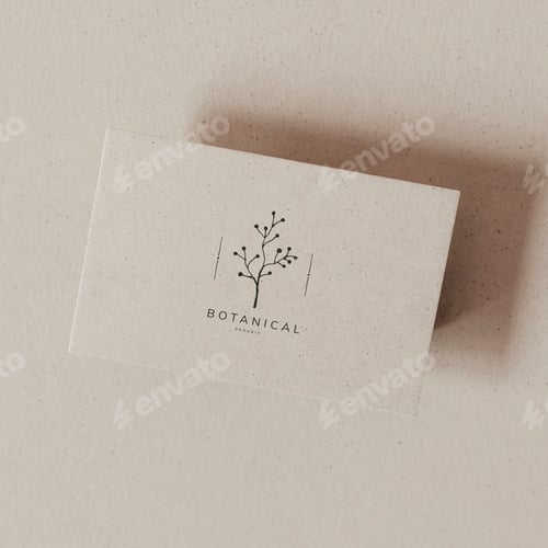 Preview: Beige blank botanical name card template