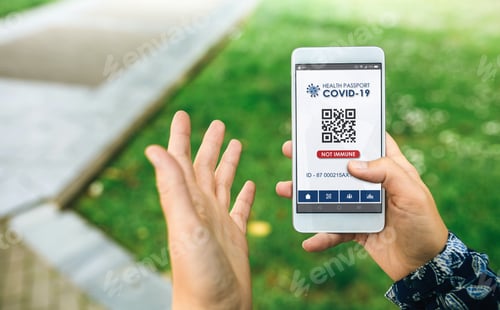 Preview: Mobile with not immune digital health passport for covid-19