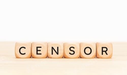 Preview: Censor word on wooden blocks
