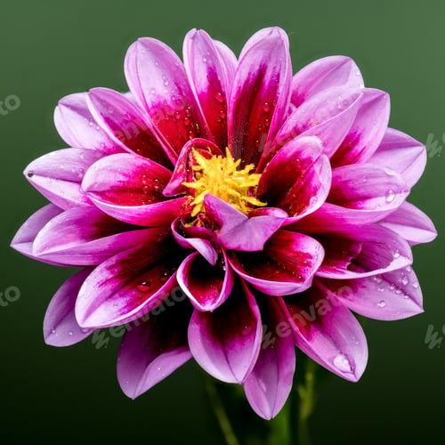 Preview: Blooming pink Dahlia on a green background