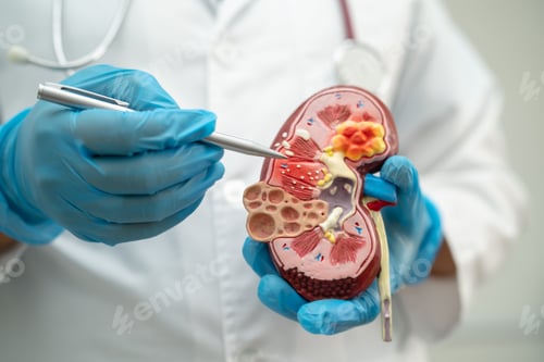 Preview: Kidney disease, Chronic kidney disease ckd, Doctor hold model to study and treat in hospital.