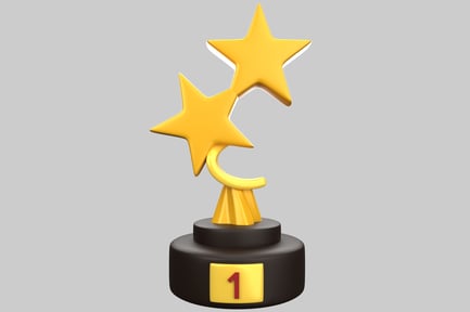 Preview: Award trophy with black base and yellow star.