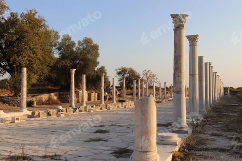 Preview: Ancient ruins of agora and streets in the ancient city of Side