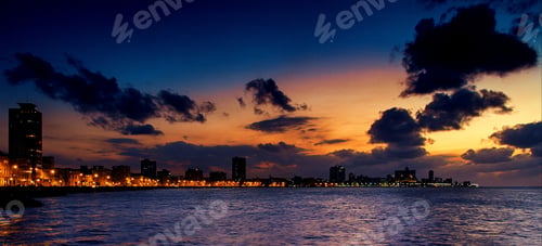 Preview: Beautiful sky at sunset, Malecon, La Habana, Cuba