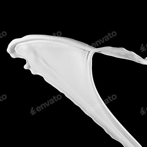 Preview: Milk splash, isolated on black background. white splash