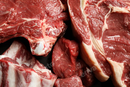 Preview: Closeup view of fresh cut raw meat