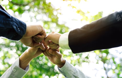 Preview: Group of volunteer people joining for cooperation about global community teamwork