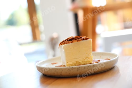 Preview: Japanese Cheesecake On Wooden Table