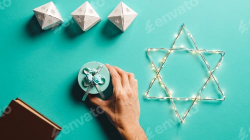 Preview: Hanukkah Jewish star Background. Hanukkah celebration