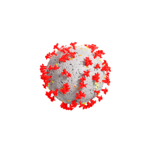 Preview: Coronavirus isolated on white background, 3D render illustration