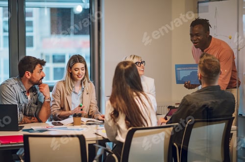 Preview: Multiracial business team having a meeting in the office