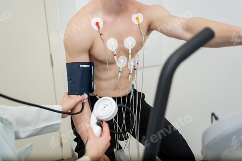 Preview: Patient undergoing complex cardiovascular examination in a clinical setting