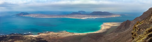 Preview: Panorama scenic view of La Graciosa Island, Lanzarote, Canary Islands