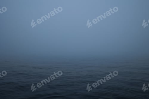 Preview: blue sea ocean in fog. natural solid background