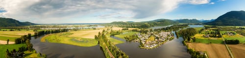 Preview: Aerial Panoramic View of Scenic Road in Fraser Valley