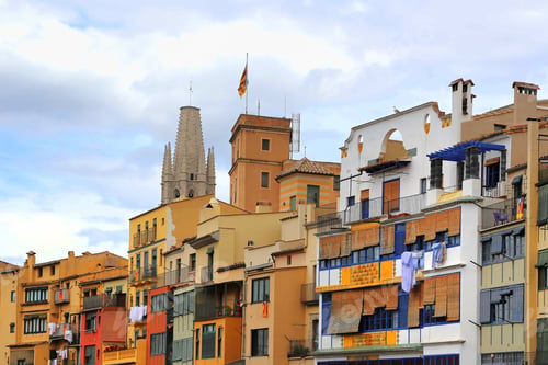 Preview: Colorful old houses in Girona, Catalonia, Spain