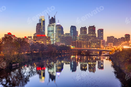 Preview: Philadelphia, Pennsylvania, USA River Skyline