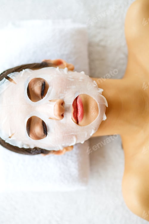 Preview: Beautiful Young Woman Has Mask on Face.