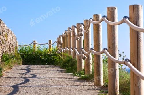Preview: Pathway with wood post fence