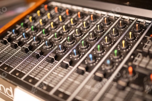 Preview: Audio Mixing Board with Knobs and Sliders