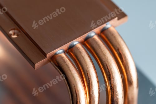 Preview: Macro shot of a copper heatsink for computer processors