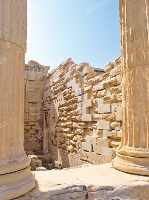 Preview: OLYMPUS DIGITAL CAMERA. Shot of crumbling columns of the classical world.