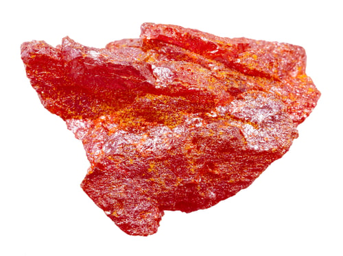 Preview: rough realgar mineral isolated on white