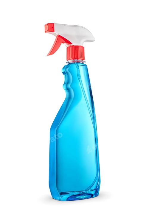 Preview: Window cleaner in plastic bottle with sprayer isolated on white.