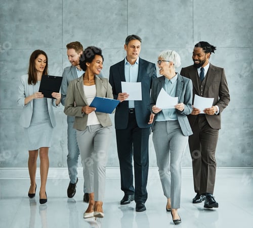 Preview: young business people meeting office teamwork group success corporate senior mature colleague