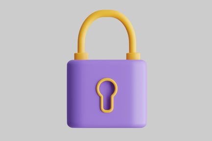 Preview: Purple padlock with yellow shackle