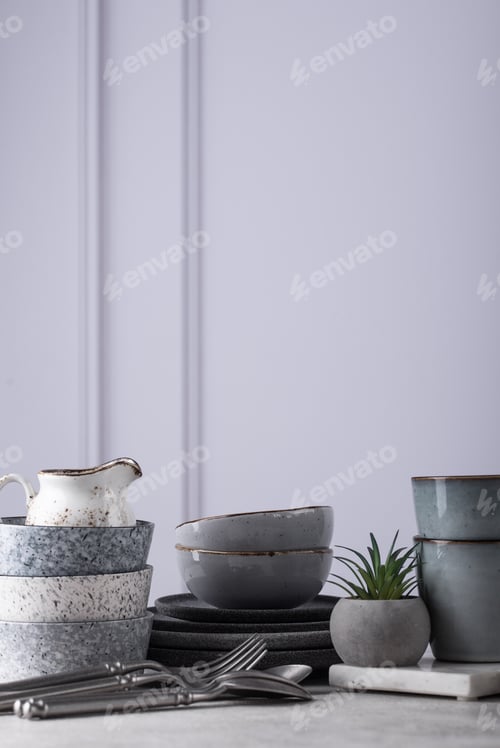 Preview: Craft ceramic plates, bowls and cups