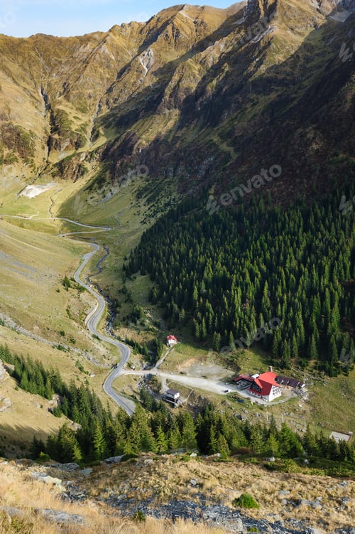 Preview: View from Transfagarasan road down to valley, Romania