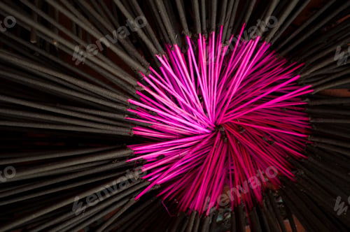 Preview: Closeup Detail of Pink Incense Sticks in Hue, Vietnam, Southeast Asia