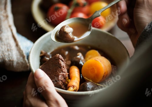 Preview: Homemade beef stew food photography recipe idea