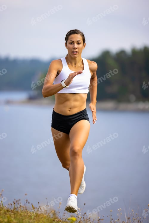 Preview: Athlete Sprinting High-Intensity Intervall Workout in Beautilful Nature