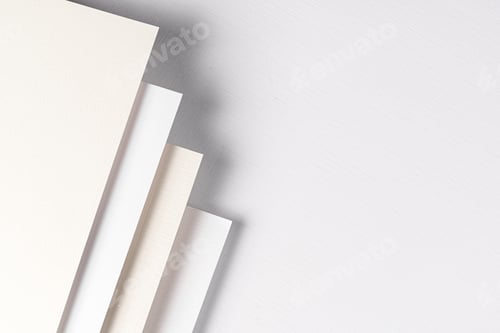 Preview: Pile of white carton paper sheets with copy space